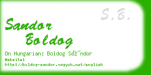 sandor boldog business card